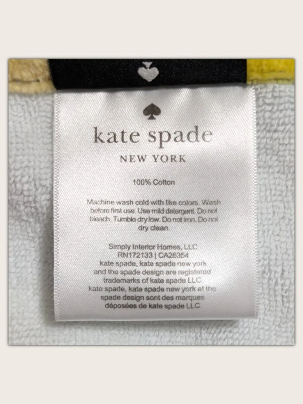 NWT Kate Spade New York Beach Towel-Yellow Lemons on Blue Background-100% Cotton